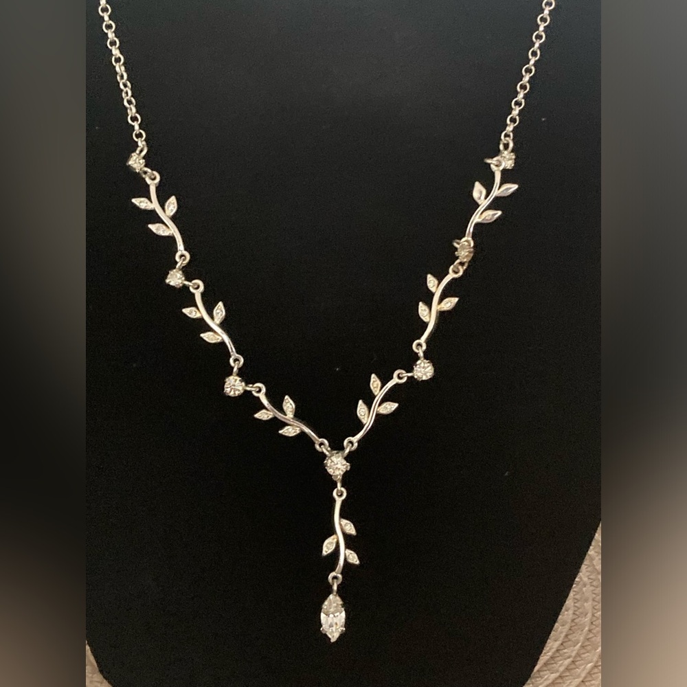 Carolee Silver Tone Teardrop Diamond Necklace